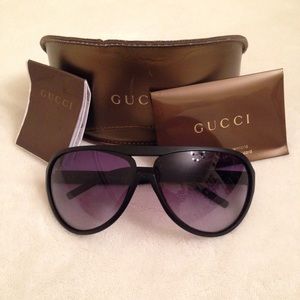 100% Authentic Matte Black Gucci Sunglasses