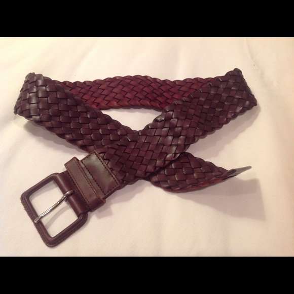 Purple woven leather belt