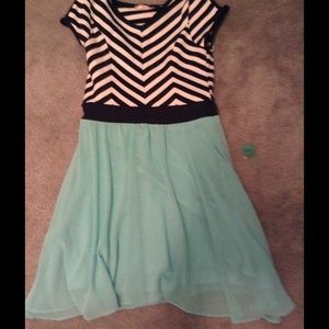 Striped turquoise dress from Sally Miller