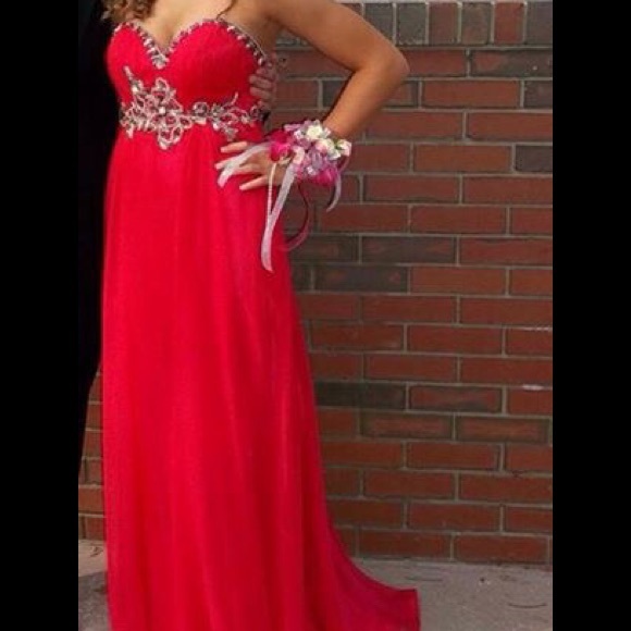 Prom dress. Size 4. Alyce Paris. Watermelon. - Picture 3 of 3
