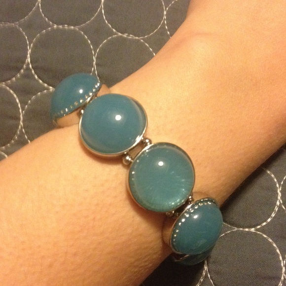 Silver and blue bubble bracelet