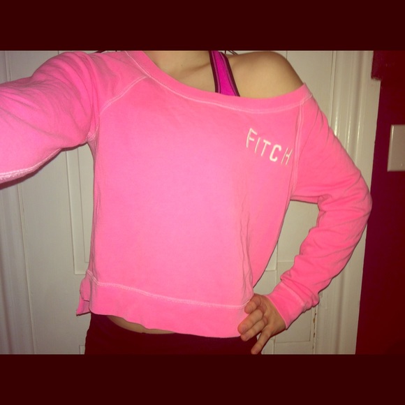 Fluorescent Pink Crop Sweater