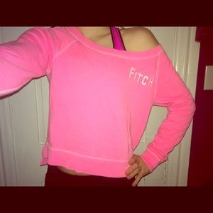 Fluorescent Pink Crop Sweater