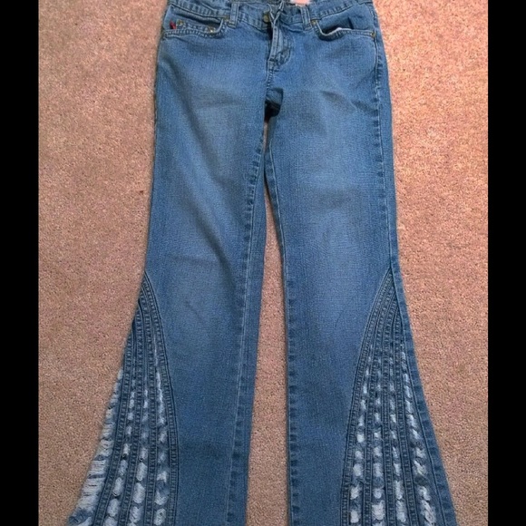 London Times Flared Jeans with Unique Fringe - Picture 1 of 1
