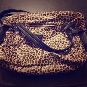 Leopard and black purse