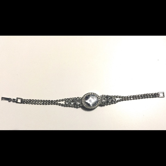 NatureAngels Jewelry - Upcycled Vintage Rhinestone Watch Bracelet Silver NatureAngels Jewelry - Upcycled Vintage Rhinestone Watch Bracelet Silver