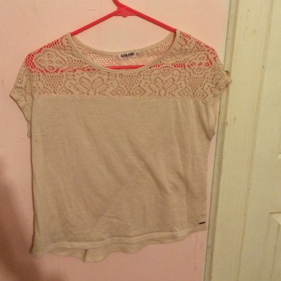 Garage pink crochet top
