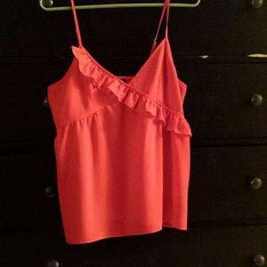 Red ruffle tank