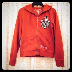 Red Beaded Rock and Roll Cowgirl Zip Sweatshirt