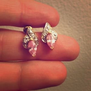 Pink stone earrings