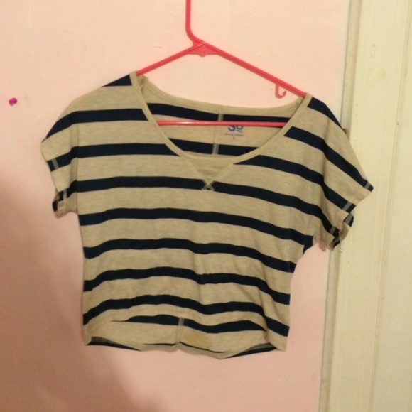 Navy and grey crop top
