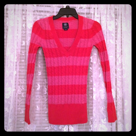 Pink and Red Sweater