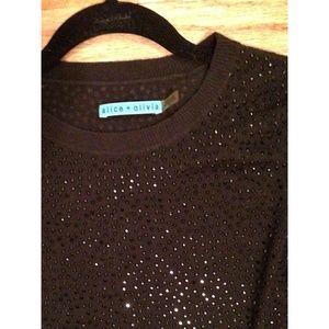 Alice + Olivia Rhinestone Crewneck