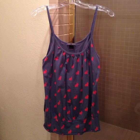 Juliet dream maternity tank, blue w/ pink bunnies