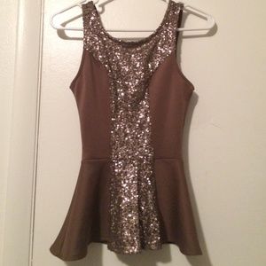 Peplum top with sequins XS