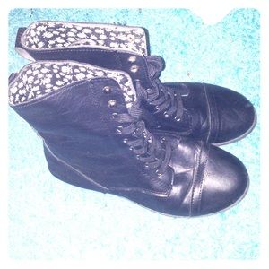 Black combat boots