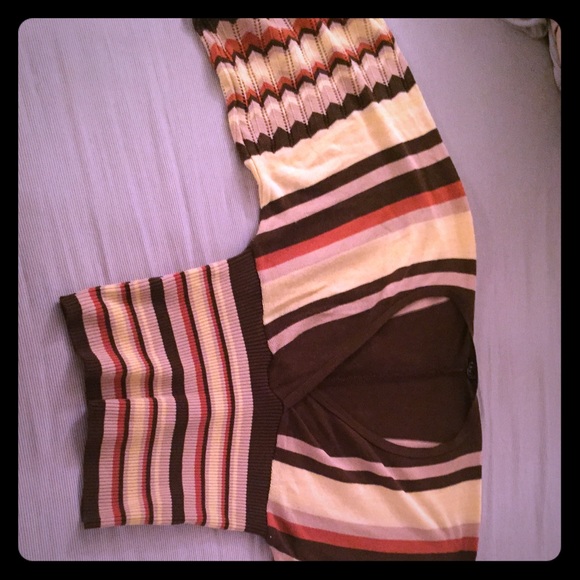 V-neck, striped sweater