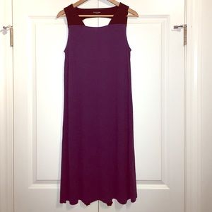 Eileen Fisher color block dress with cut out back