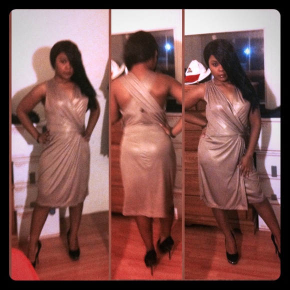 Final Sale!! Golden Shimmer Elegant Dress