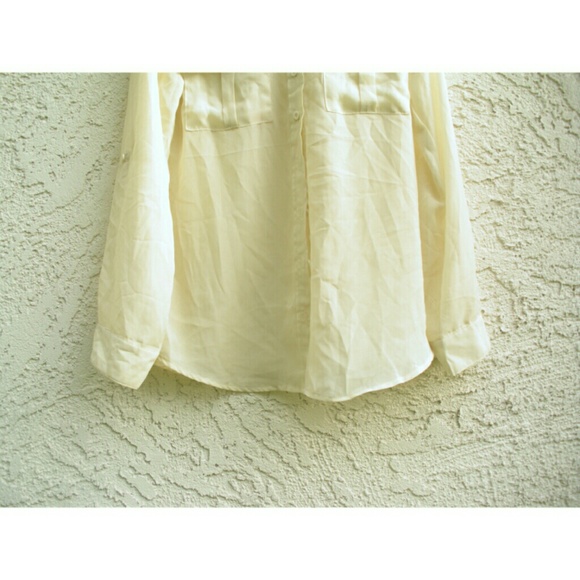 Button Up Cream Top - Picture 3 of 4