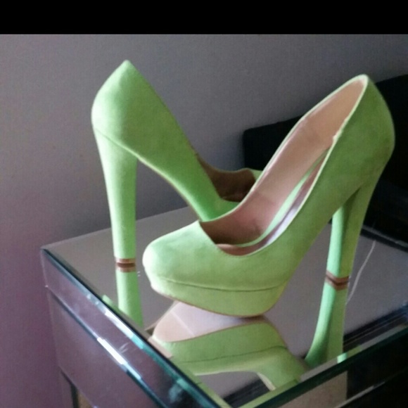 Lime green pumps