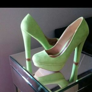 Lime green pumps