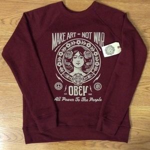 NWT obey sweatshirt women . "Make art not war"