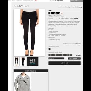 J Brand 910 Lowrise Skinny Leg Jean-Black