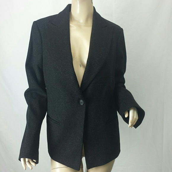 All Saints Eton brown/black plaid wool jacket