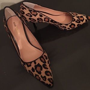**REDUCED** Leopard calf hair heels