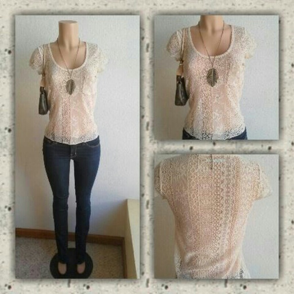 *HOLD 920designs* KIMCHI BLUE CREAM LACE TOP - Picture 3 of 4