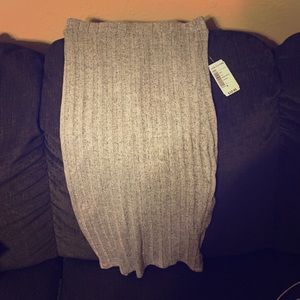 Ribbed grey midi skirt from Love Culture.