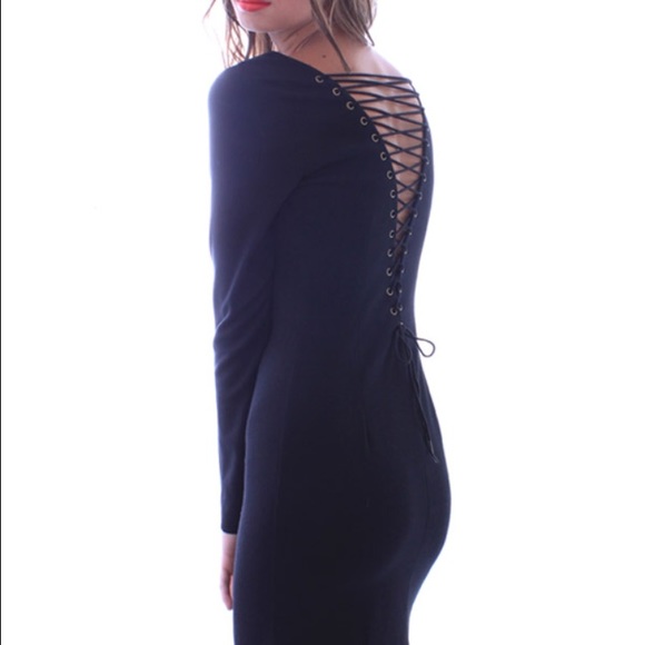 BB Dakota Faylinn Lace Up Dress in Black, Sz Small