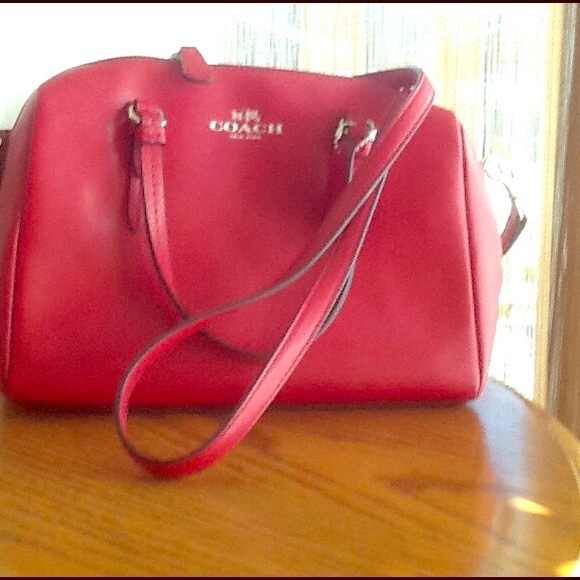 Coach Mini Satchel red leather