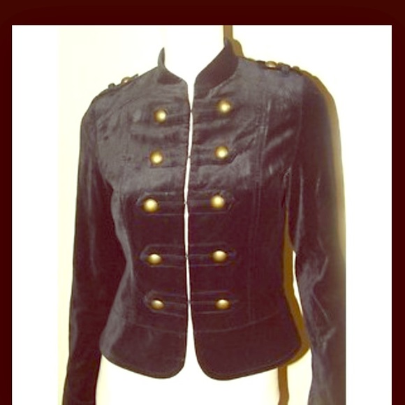 Military style velvet jacket
