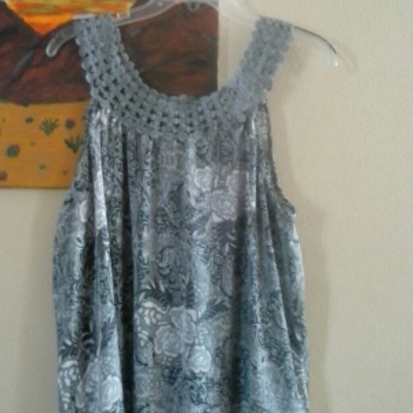 Grey abd white tank