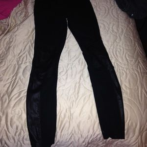 H&M black leggings with leather