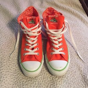Orange converse high tops