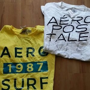 Bundle 2 Aeropostale Shirts Men   NEW w Tags