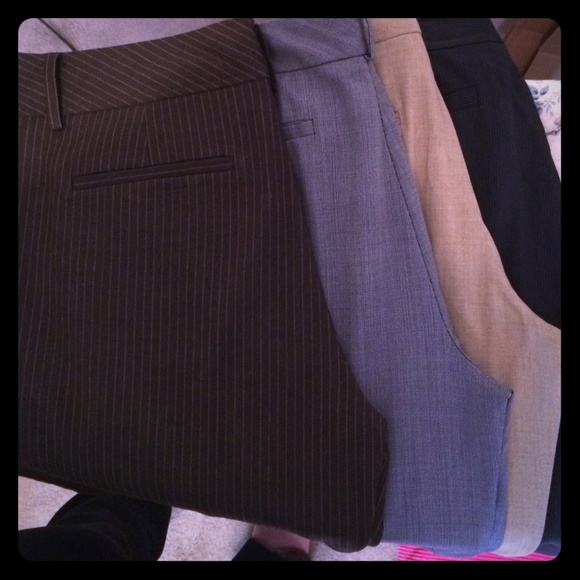 12 regular dress slacks.