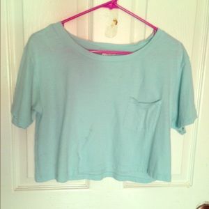 Mint/light blue boxy crop top
