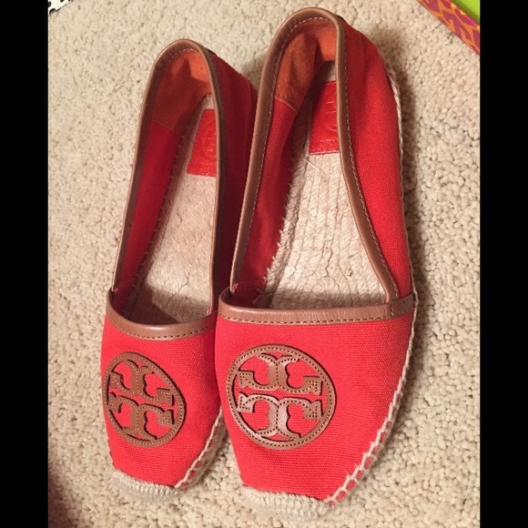 Tory Burch Red/Tan Espadrilles