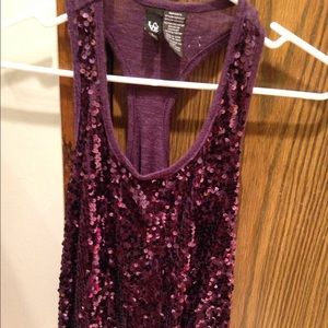 Purple sequined top