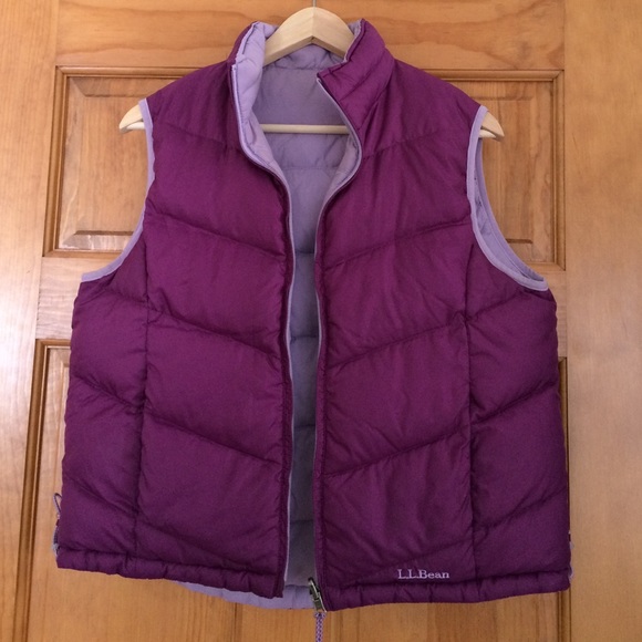 L.L. Bean Plum & Violet reversible goose down vest