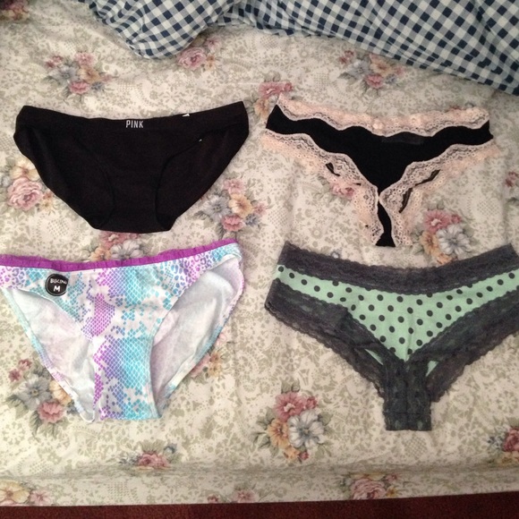 PINK Victoria's Secret Pants - Lot of 4 Undie Panty Panties Undies Bundle Lace