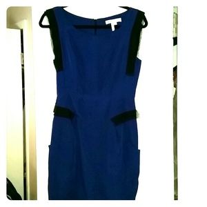 Blue dress with black detail