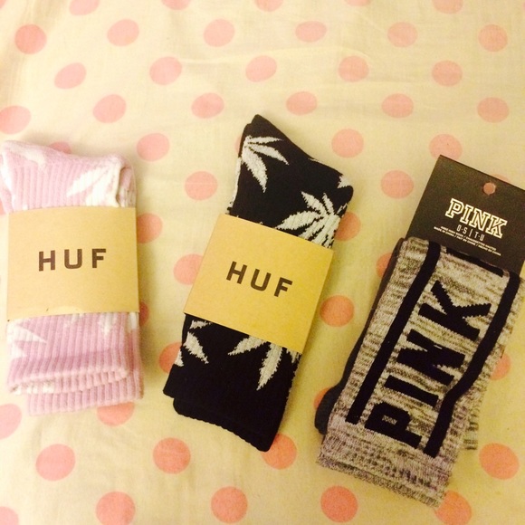Bundle pair or Pink Socks & Huf Socks