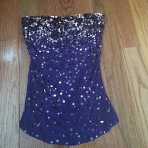 SOLD IN BUNDLD Express purple sequin tube top