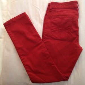 Level 99 red straight skinny jean