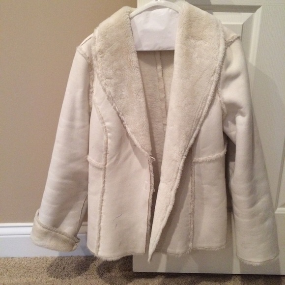 White House black market shearling jacket